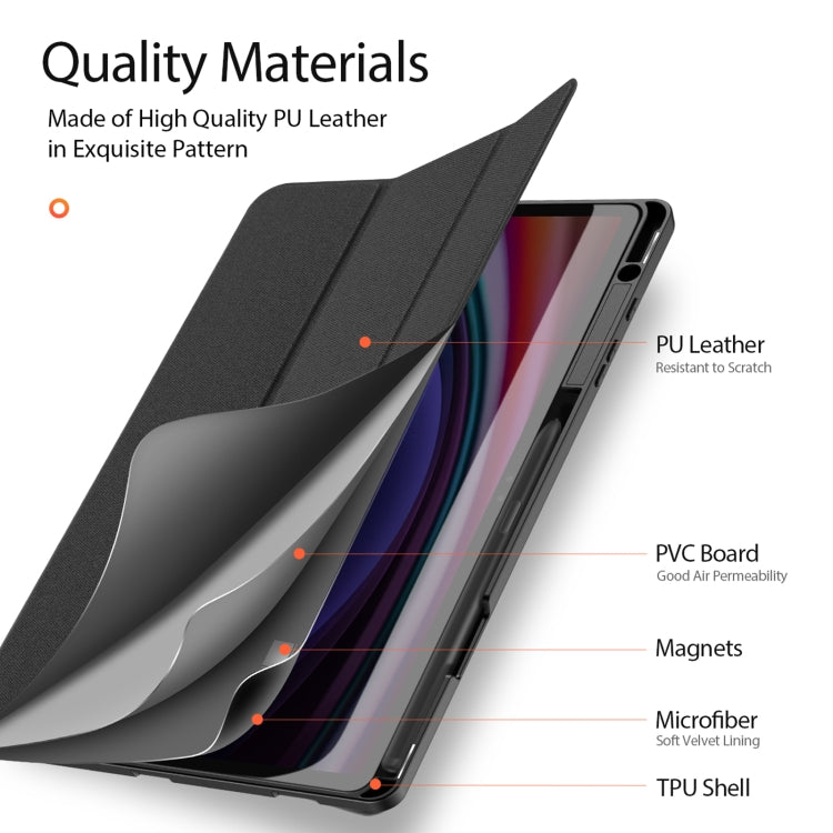 For Samsung Galaxy Tab S10+ DUX DUCIS Domo Series Magnetic Flip Leather Tablet Case