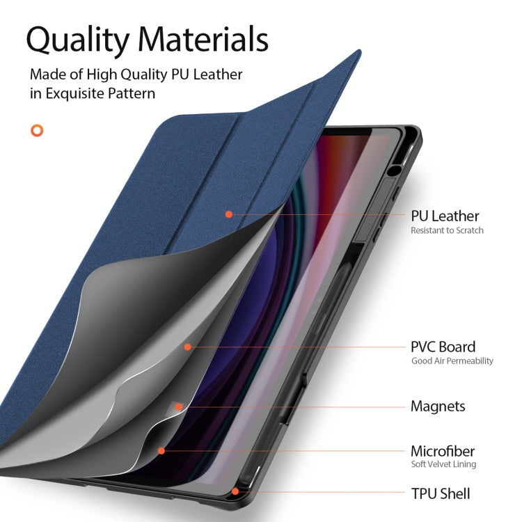 For Samsung Galaxy Tab S10+ DUX DUCIS Domo Series Magnetic Flip Leather Tablet Case