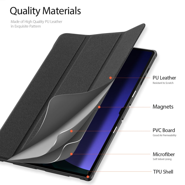 For Samsung Galaxy Tab S10 Ultra DUX DUCIS Domo Series Magnetic Flip Leather Tablet Case