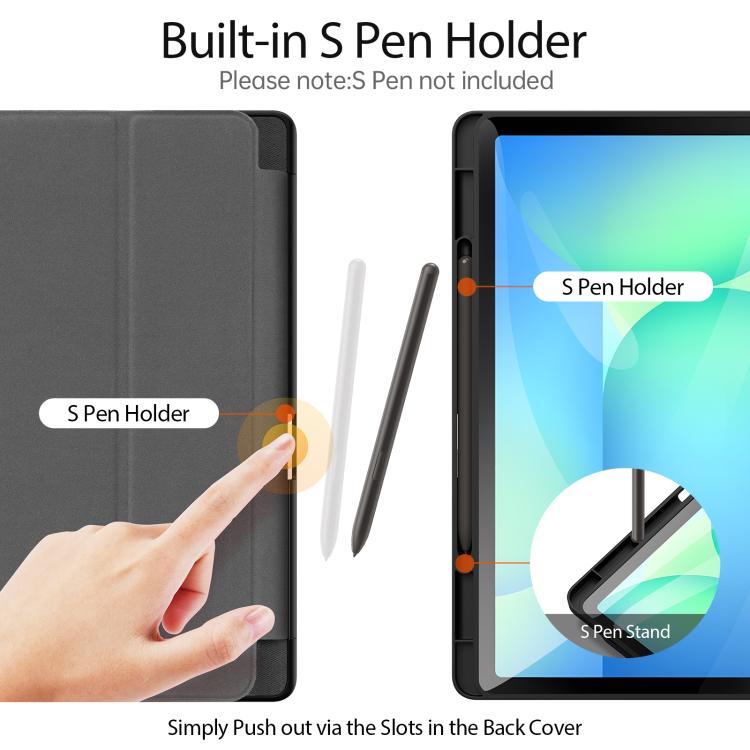 For Samsung Galaxy Tab S10 FE+ DUX DUCIS Domo Series Magnetic Flip Leather Tablet Case