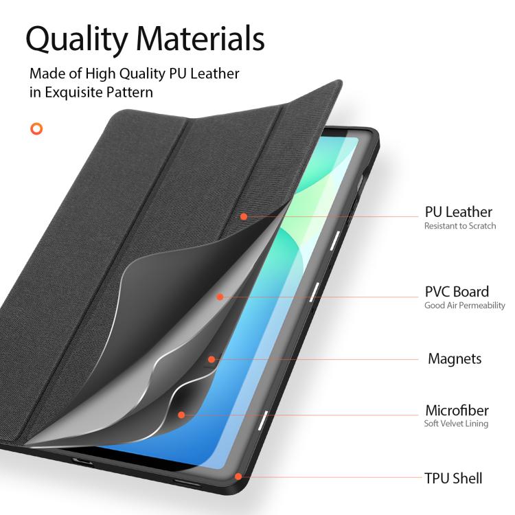 For Samsung Galaxy Tab S10 FE+ DUX DUCIS Domo Series Magnetic Flip Leather Tablet Case