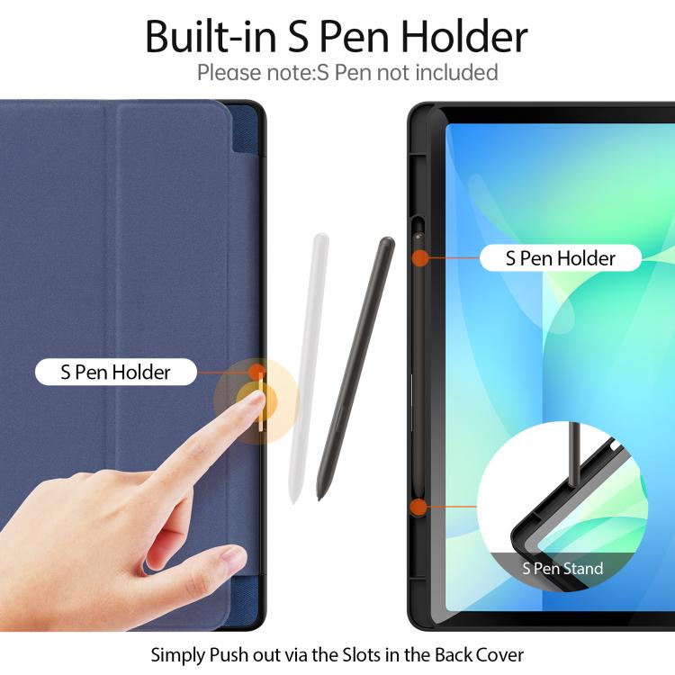 For Samsung Galaxy Tab S10 FE+ DUX DUCIS Domo Series Magnetic Flip Leather Tablet Case