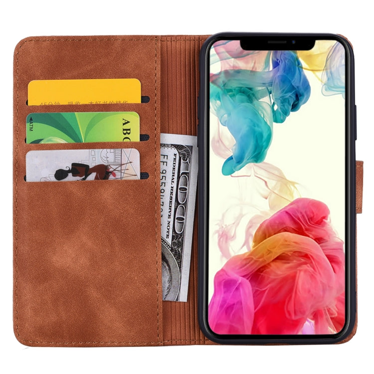For iPhone 16 Plus Mandala Embossed Dual-Fold Calf Leather Phone Case