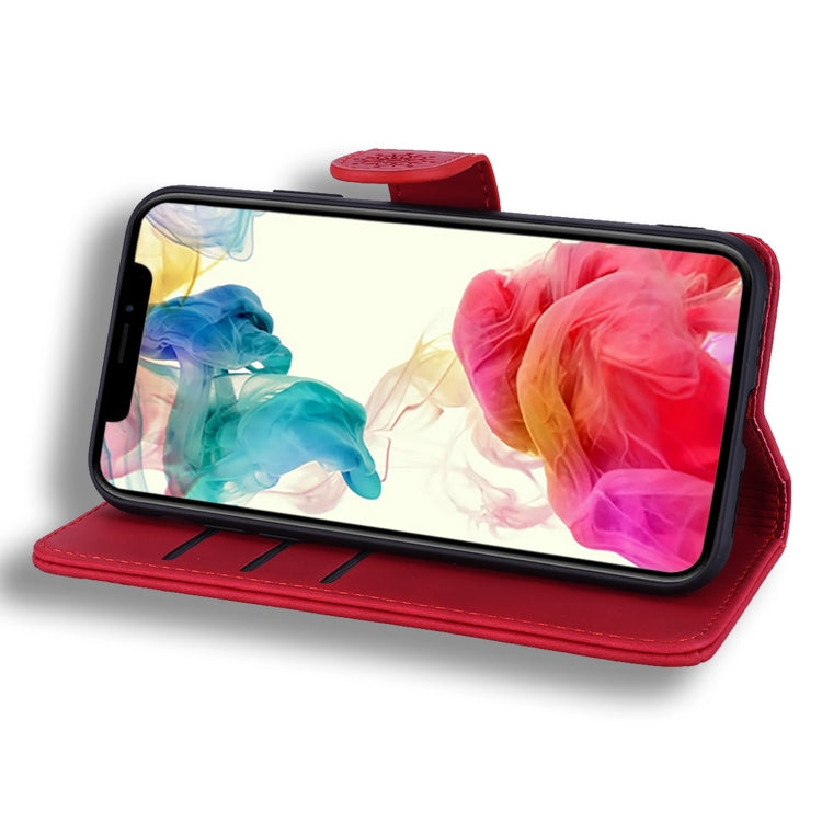 For iPhone 16 Plus Mandala Embossed Dual-Fold Calf Leather Phone Case