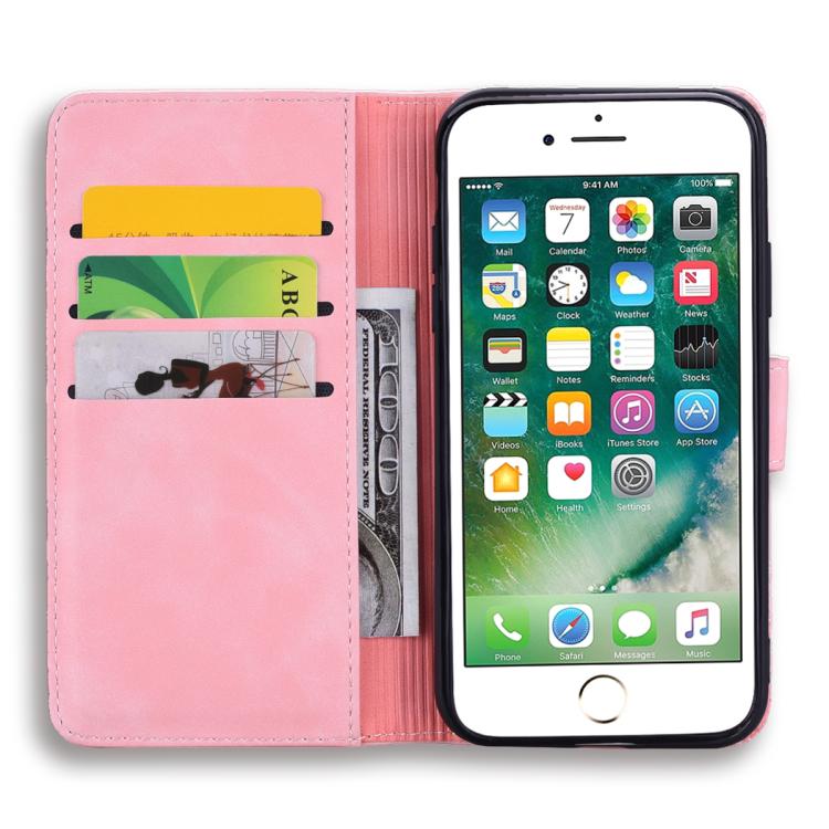 For iPhone 17e / 16e Mandala Embossed Dual-Fold Calf Leather Phone Case