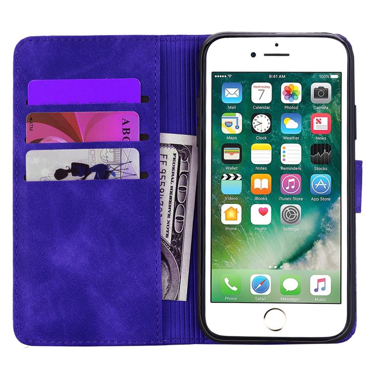 For iPhone 17e / 16e Mandala Embossed Dual-Fold Calf Leather Phone Case