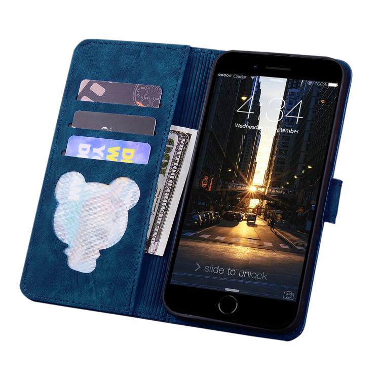 For iPhone 17e / 16e Cartoon Sakura Cat Embossed Leather Phone Case