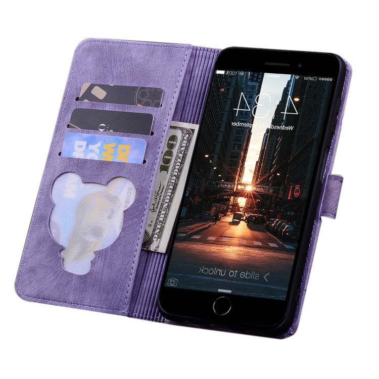 For iPhone 17e / 16e Cartoon Sakura Cat Embossed Leather Phone Case