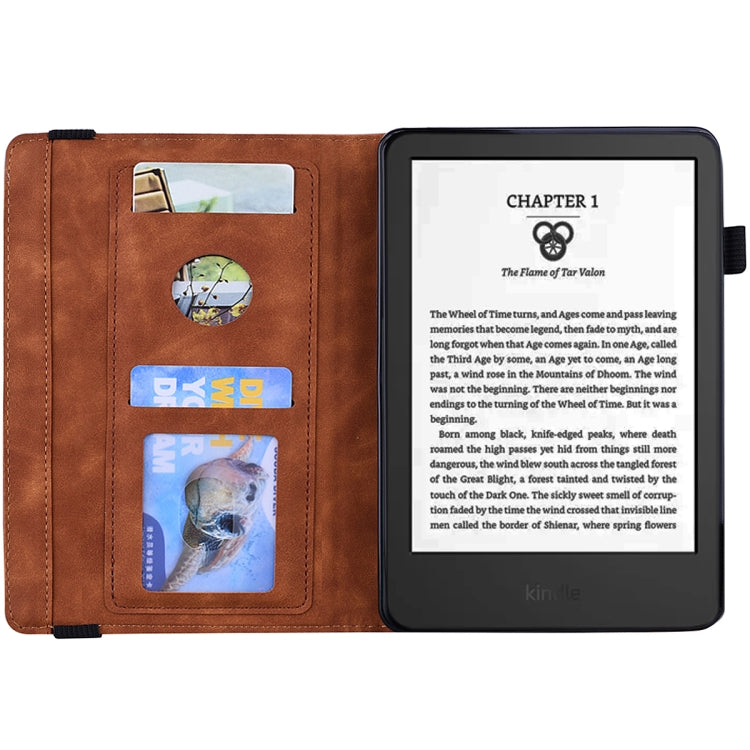 For Amazon Kindle Paperwhite 12th 2024 Calf Texture Embossed Leather Tablet Case