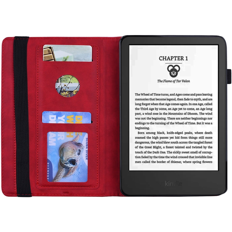For Amazon Kindle Paperwhite 12th 2024 Calf Texture Embossed Leather Tablet Case