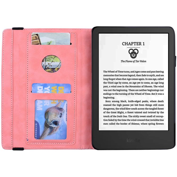 For Amazon Kindle Paperwhite 12th 2024 Calf Texture Embossed Leather Tablet Case