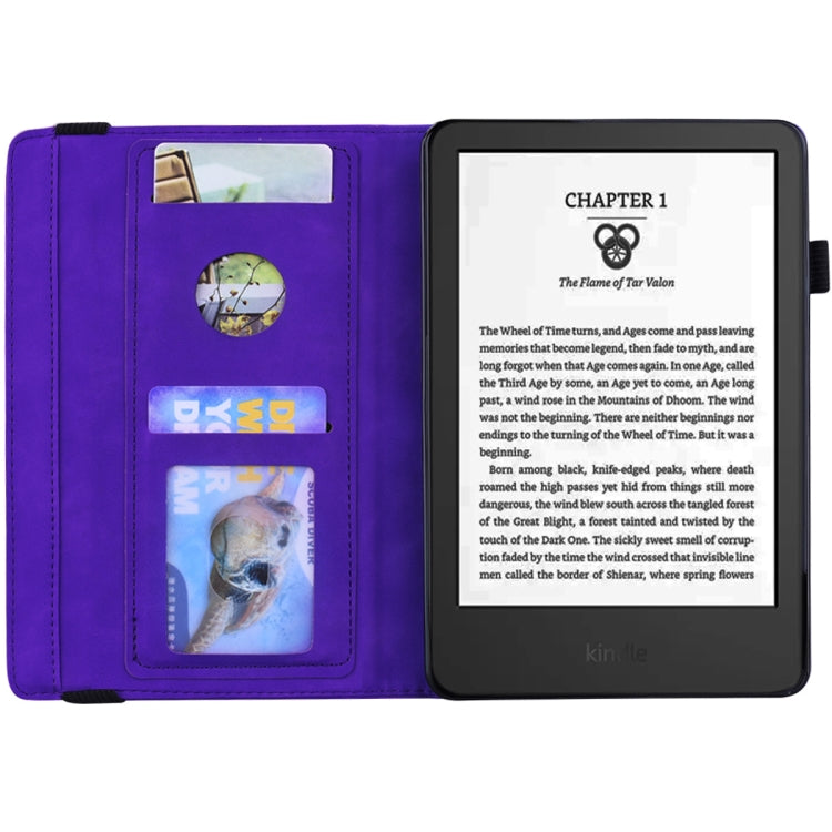 For Amazon Kindle Paperwhite 12th 2024 Calf Texture Embossed Leather Tablet Case