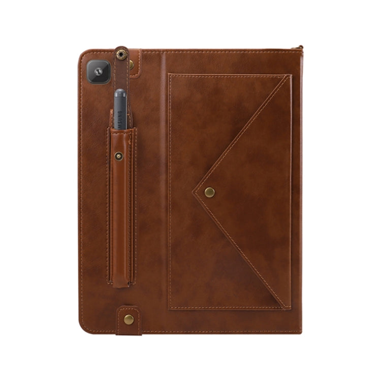 For Samsung Galaxy Tab S6 Lite P610/P615 Envelope Horizontal Flip PU Leather Case with Card Slots & Pen Slots & Holder & Wallet & Photo Frame & Shoulder Strap