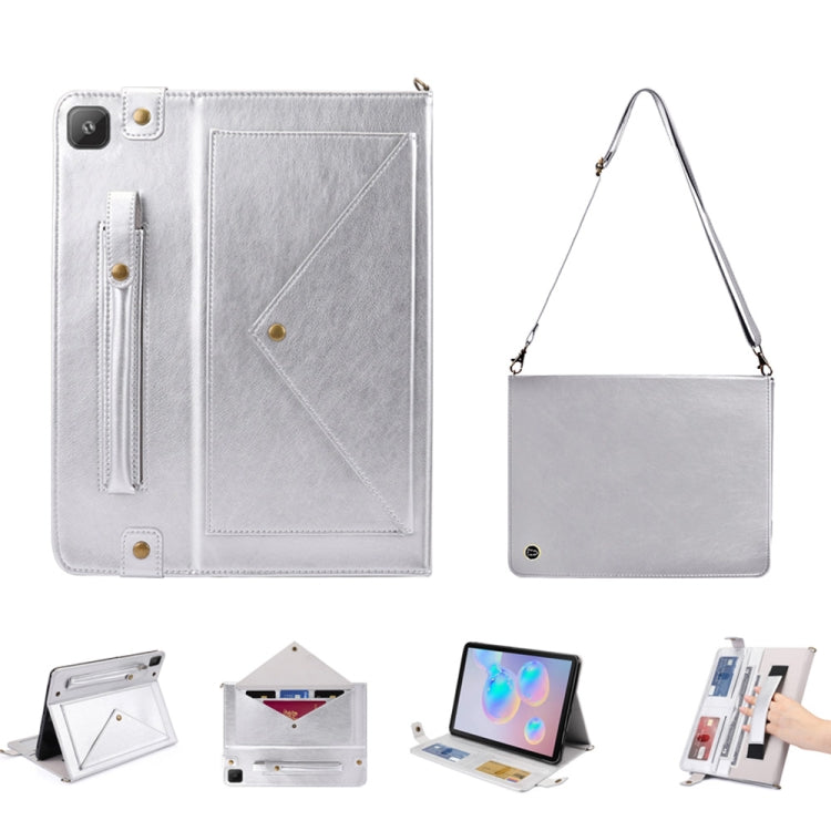 For Samsung Galaxy Tab S6 Lite P610/P615 Envelope Horizontal Flip PU Leather Case with Card Slots & Pen Slots & Holder & Wallet & Photo Frame & Shoulder Strap