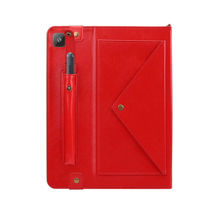 For Samsung Galaxy Tab S6 Lite P610/P615 Envelope Horizontal Flip PU Leather Case with Card Slots & Pen Slots & Holder & Wallet & Photo Frame & Shoulder Strap