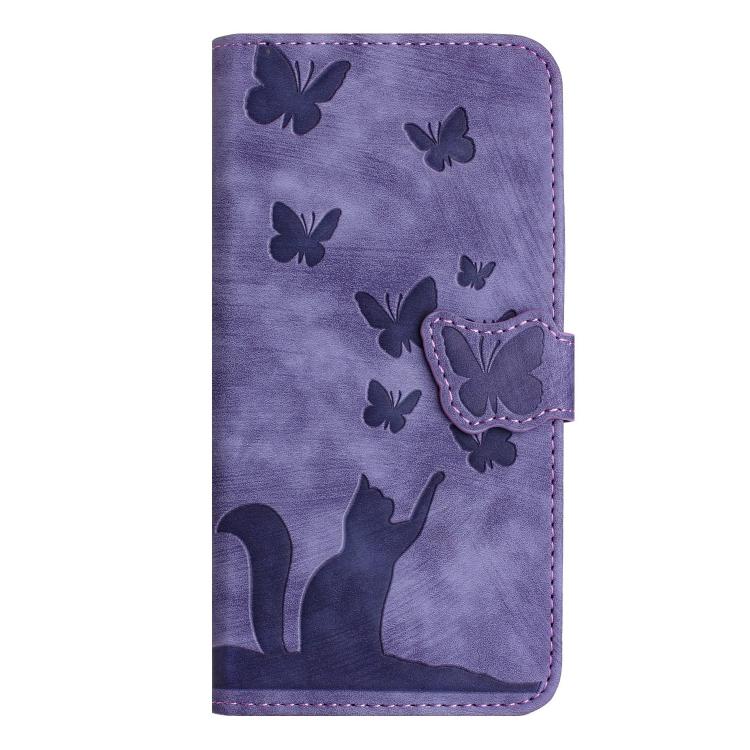 For Google Pixel 10a Butterfly Cat Embossing Flip Leather Phone Case