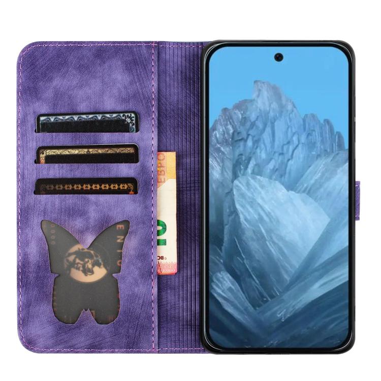 For Google Pixel 10a Butterfly Cat Embossing Flip Leather Phone Case