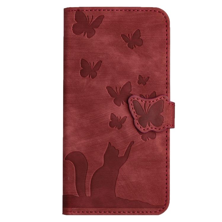 For Google Pixel 10a Butterfly Cat Embossing Flip Leather Phone Case
