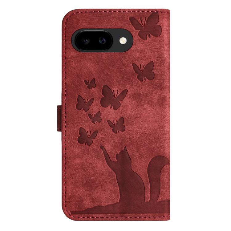 For Google Pixel 10a Butterfly Cat Embossing Flip Leather Phone Case