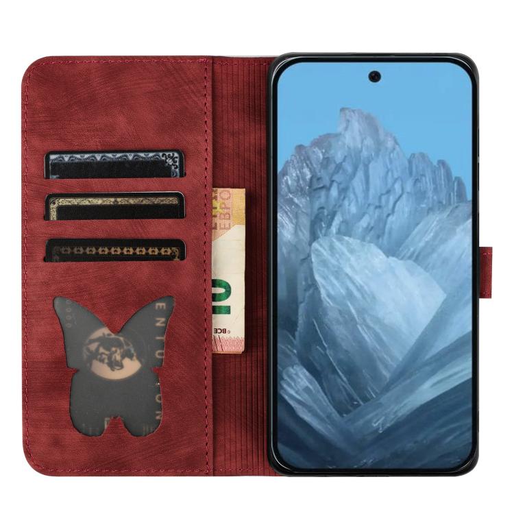 For Google Pixel 10a Butterfly Cat Embossing Flip Leather Phone Case