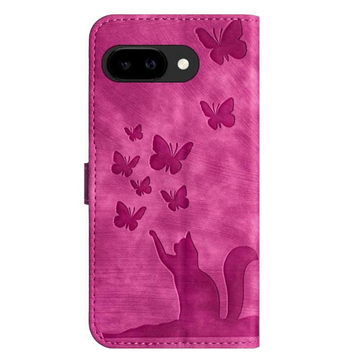 For Google Pixel 10a Butterfly Cat Embossing Flip Leather Phone Case