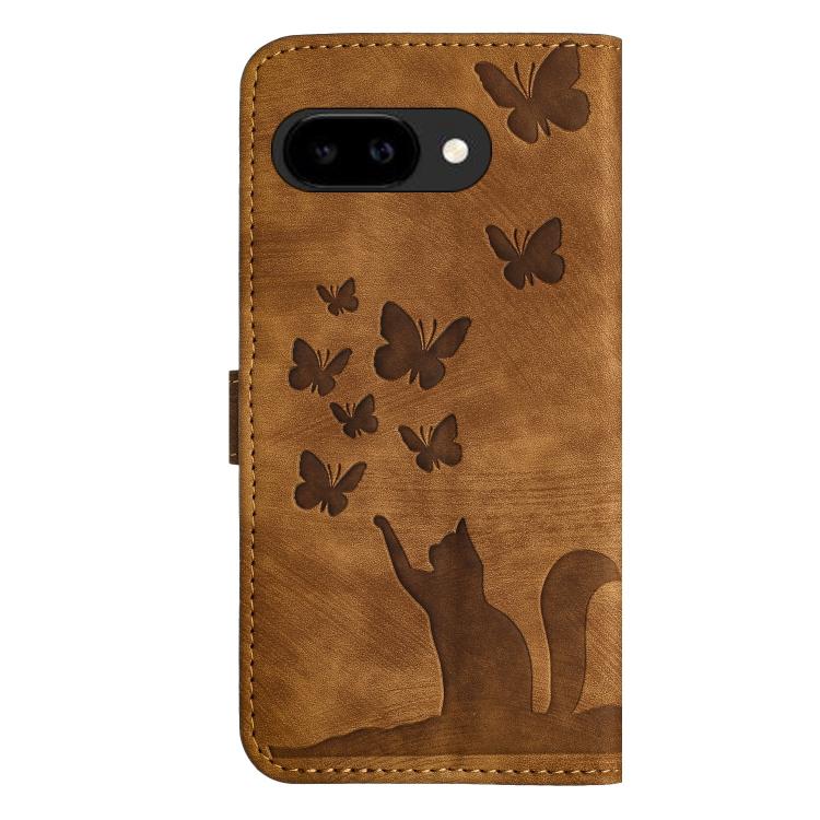 For Google Pixel 10a Butterfly Cat Embossing Flip Leather Phone Case