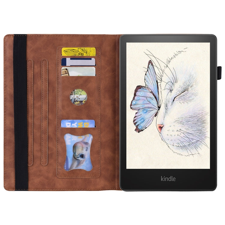 For Amazon Kindle Paperwhite 12th 2024 Splicing Shockproof Leather Tablet Case
