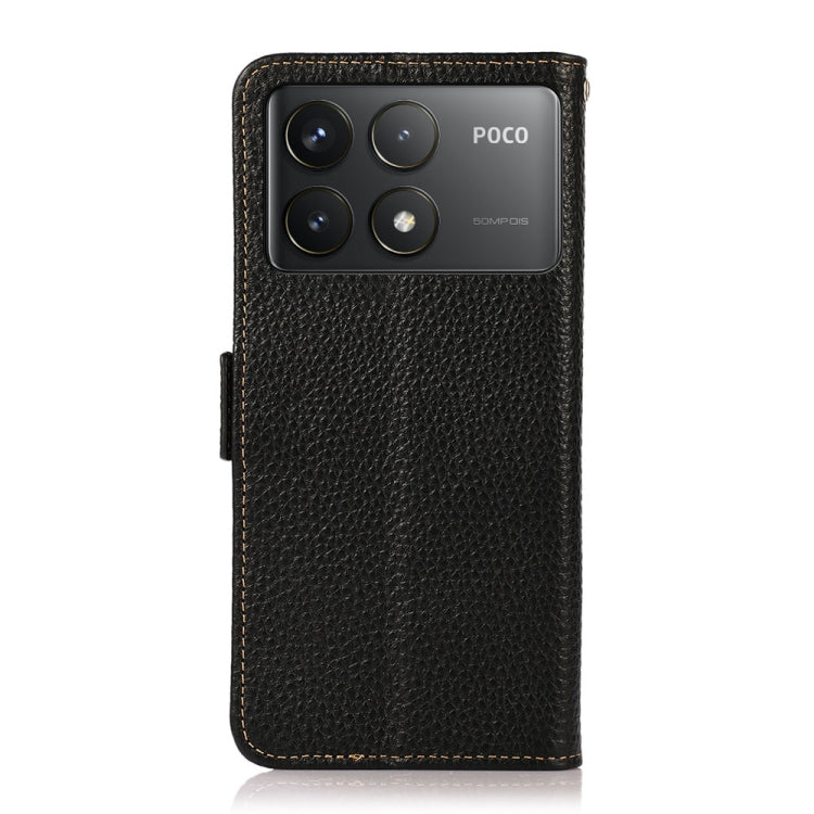 For Xiaomi Redmi K70 Pro KHAZNEH Side-Magnetic Litchi Genuine Leather RFID Phone Case