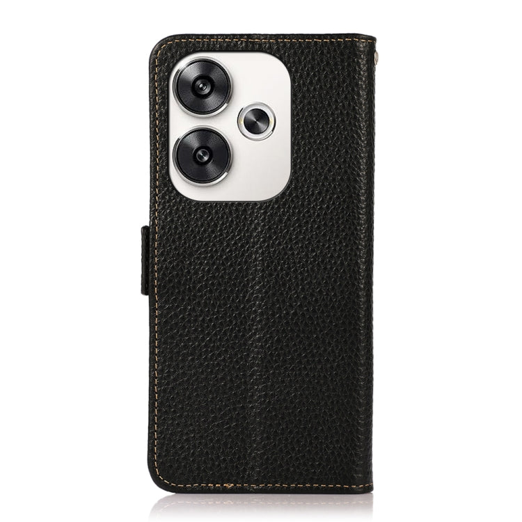 For Xiaomi POCO F6 KHAZNEH Side-Magnetic Litchi Genuine Leather RFID Phone Case