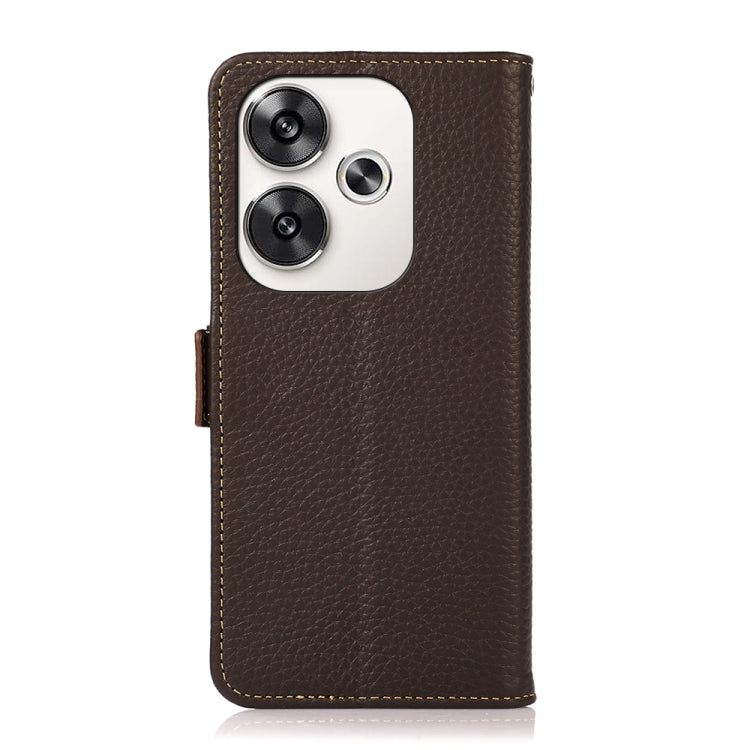 For Xiaomi POCO F6 KHAZNEH Side-Magnetic Litchi Genuine Leather RFID Phone Case