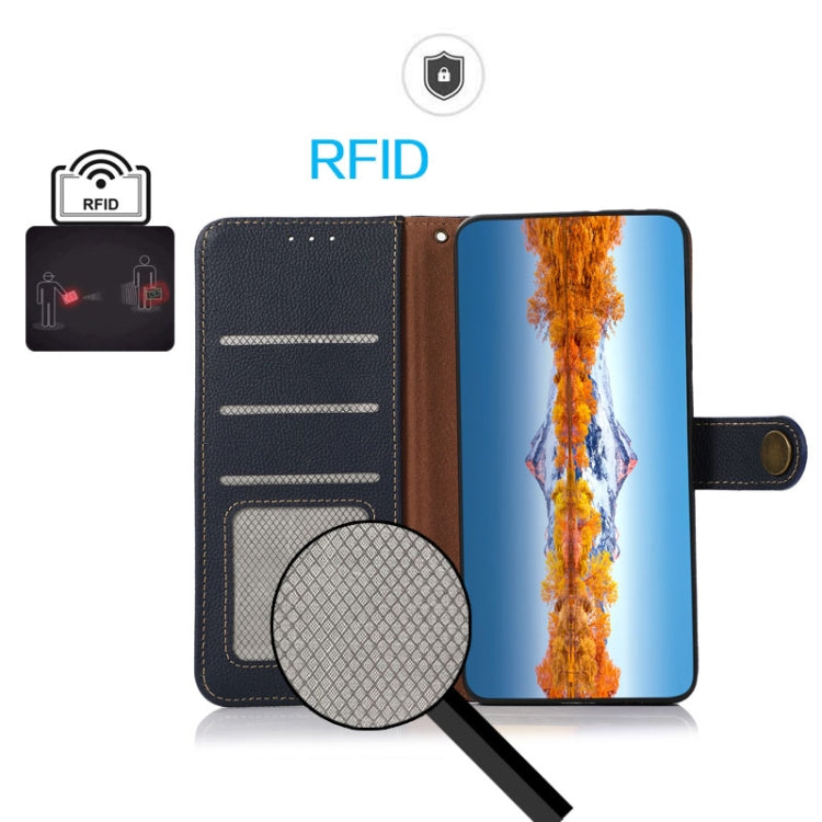 For Xiaomi POCO F6 Pro KHAZNEH Custer Texture RFID Genuine Leather Phone Case