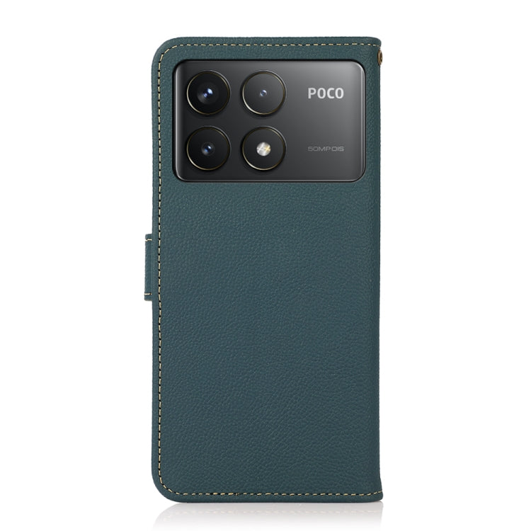 For Xiaomi POCO F6 Pro KHAZNEH Custer Texture RFID Genuine Leather Phone Case