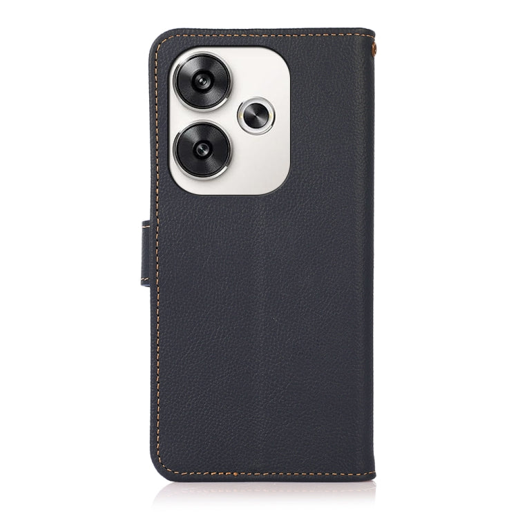 For Xiaomi Redmi Turbo 3 KHAZNEH Custer Texture RFID Genuine Leather Phone Case