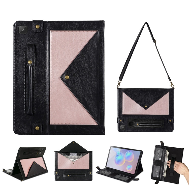 For Samsung Galaxy Tab S6 Lite P610/P615 Envelope Color Matching Horizontal Flip PU Leather Case with Card Slots & Pen Slots & Holder & Wallet & Photo Frame & Shoulder Strap