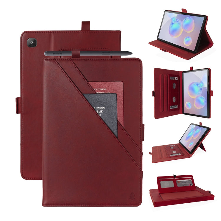 For Samsung Galaxy Tab S6 Lite P610/P615 Horizontal Flip Double Holder Leather Case with Holder & Card Slots & Photo Frame