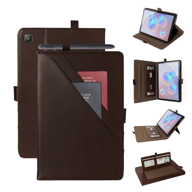 For Samsung Galaxy Tab S6 Lite P610/P615 Horizontal Flip Double Holder Leather Case with Holder & Card Slots & Photo Frame
