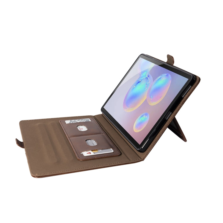 For Samsung Galaxy Tab S6 Lite P610/P615 Horizontal Flip Double Holder Leather Case with Holder & Card Slots & Photo Frame