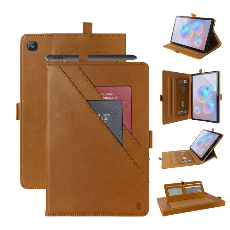 For Samsung Galaxy Tab S6 Lite P610/P615 Horizontal Flip Double Holder Leather Case with Holder & Card Slots & Photo Frame