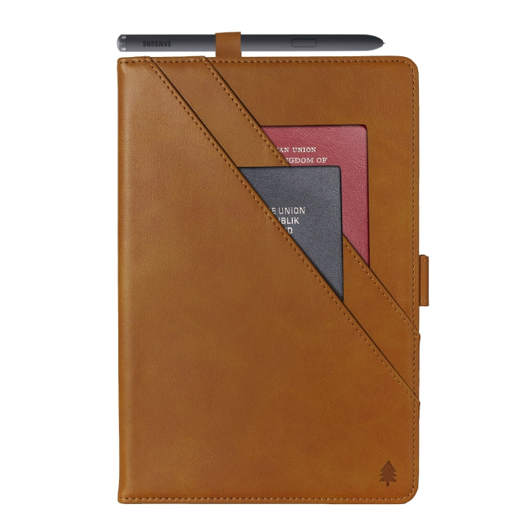 For Samsung Galaxy Tab S6 Lite P610/P615 Horizontal Flip Double Holder Leather Case with Holder & Card Slots & Photo Frame
