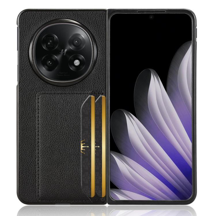 For OPPO Find N5 Litchi Texture Card Slots Back Cover Phone Case