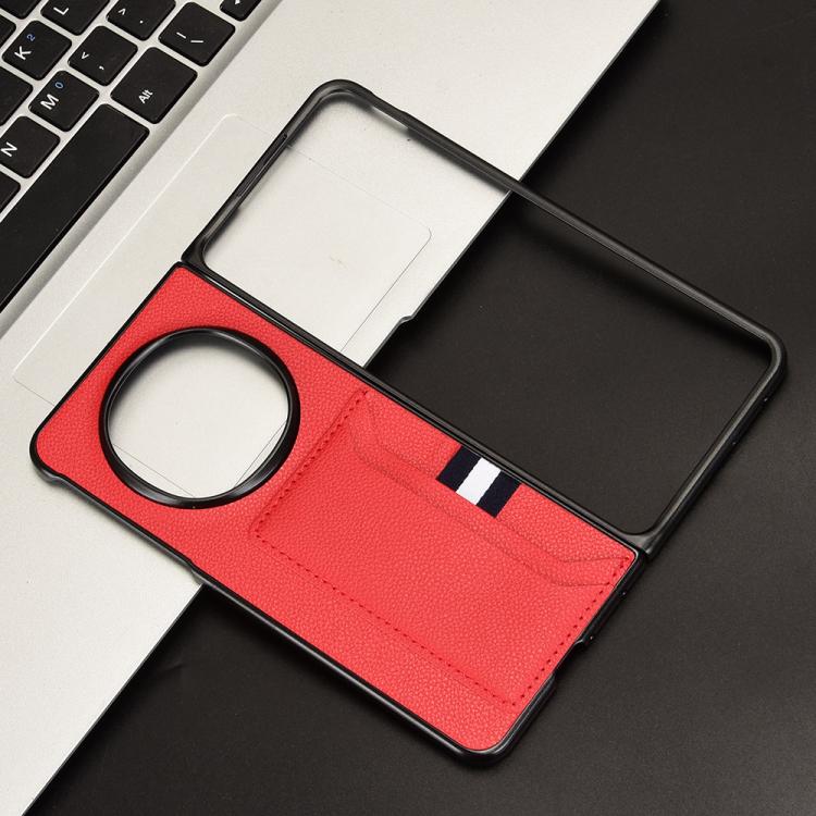 For OPPO Find N5 Litchi Texture Card Slots Back Cover Phone Case