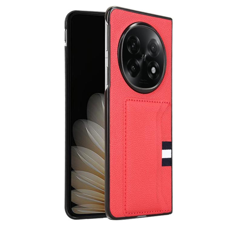 For OPPO Find N5 Litchi Texture Card Slots Back Cover Phone Case