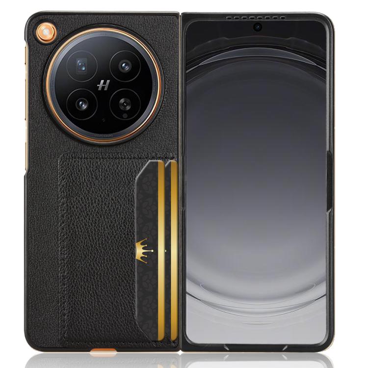 For OPPO Find N6 5G Litchi Texture Card Slots Back Cover Phone Case