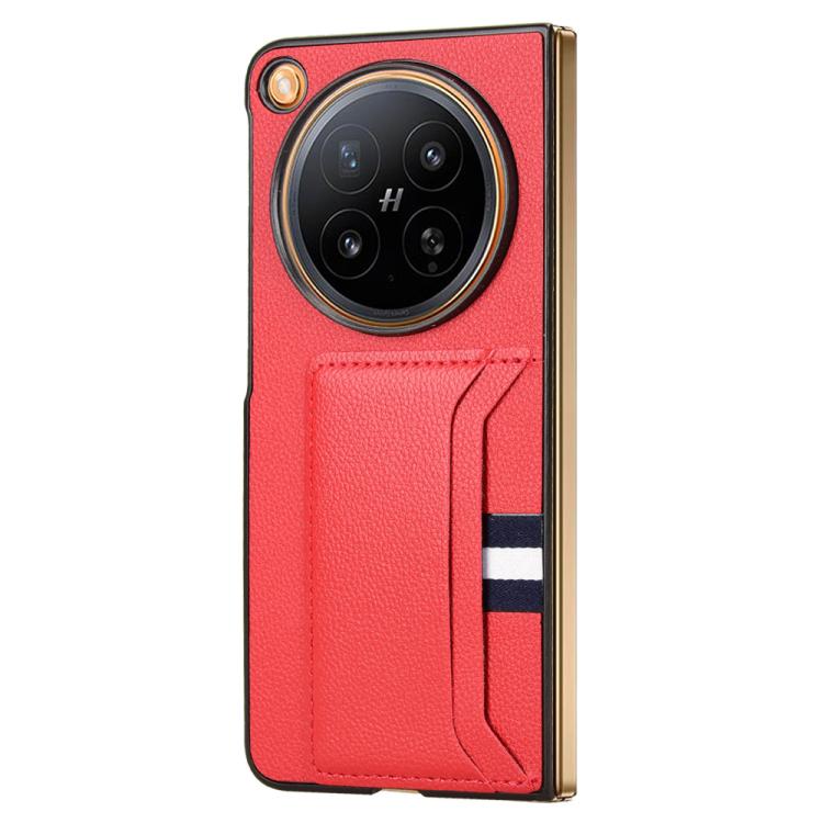 For OPPO Find N6 5G Litchi Texture Card Slots Back Cover Phone Case