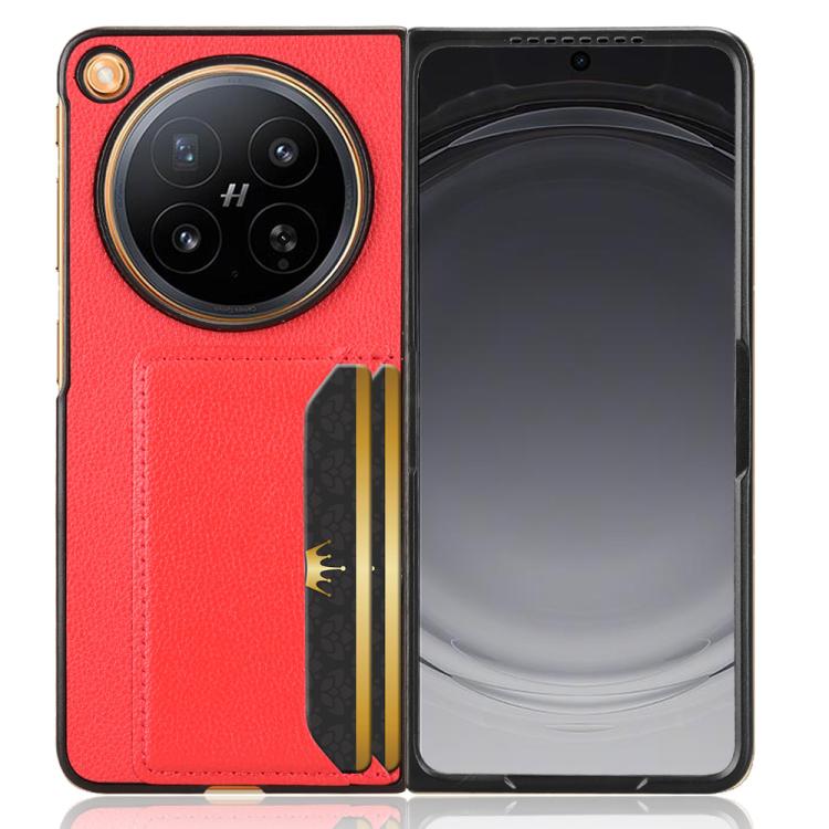 For OPPO Find N6 5G Litchi Texture Card Slots Back Cover Phone Case