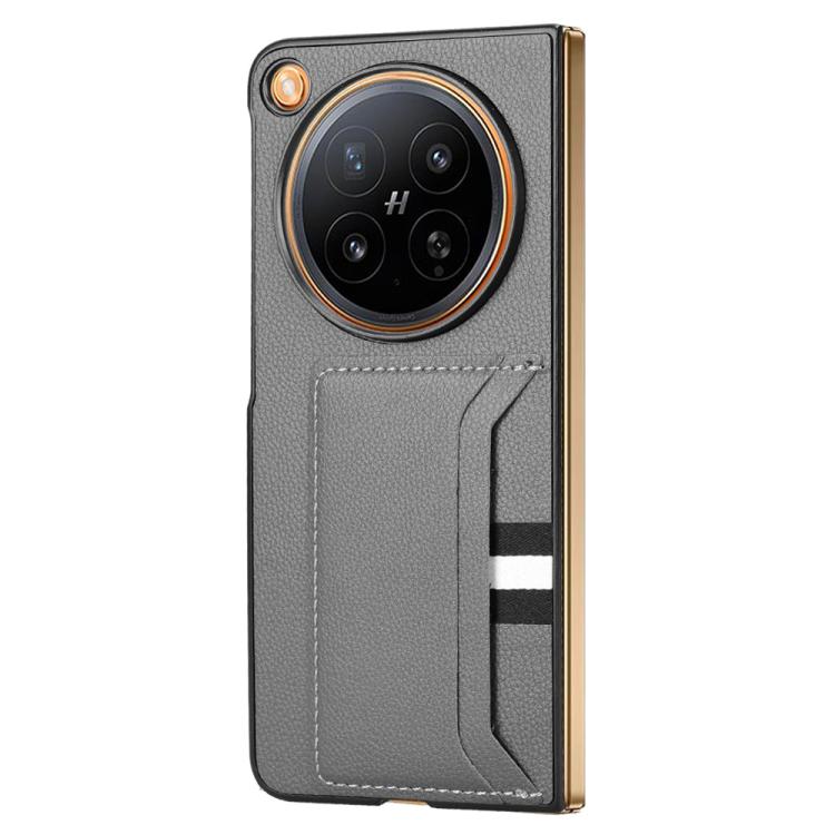 For OPPO Find N6 5G Litchi Texture Card Slots Back Cover Phone Case