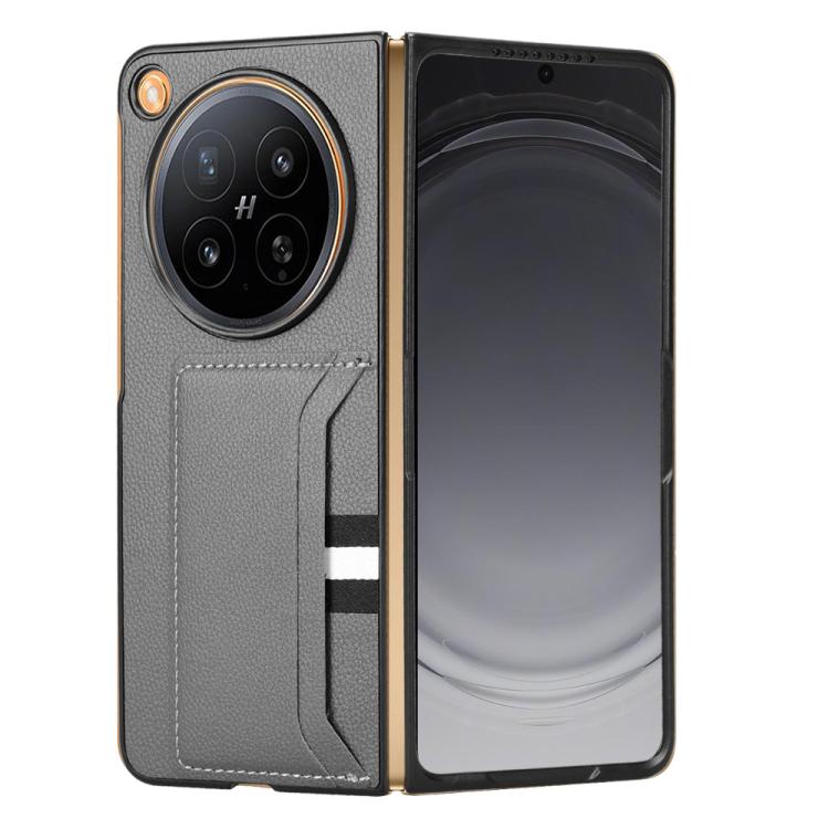 For OPPO Find N6 5G Litchi Texture Card Slots Back Cover Phone Case