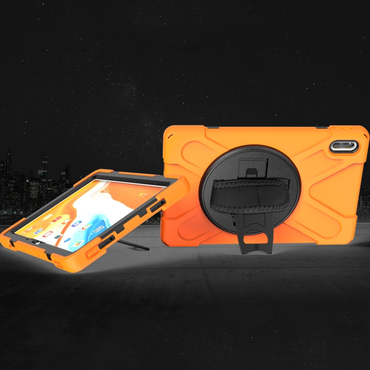 For Huawei Matepad 10.4 inch Shockproof Colorful Silicone + PC Protective Case with Holder & Shoulder Strap & Hand Strap & Pen Slot