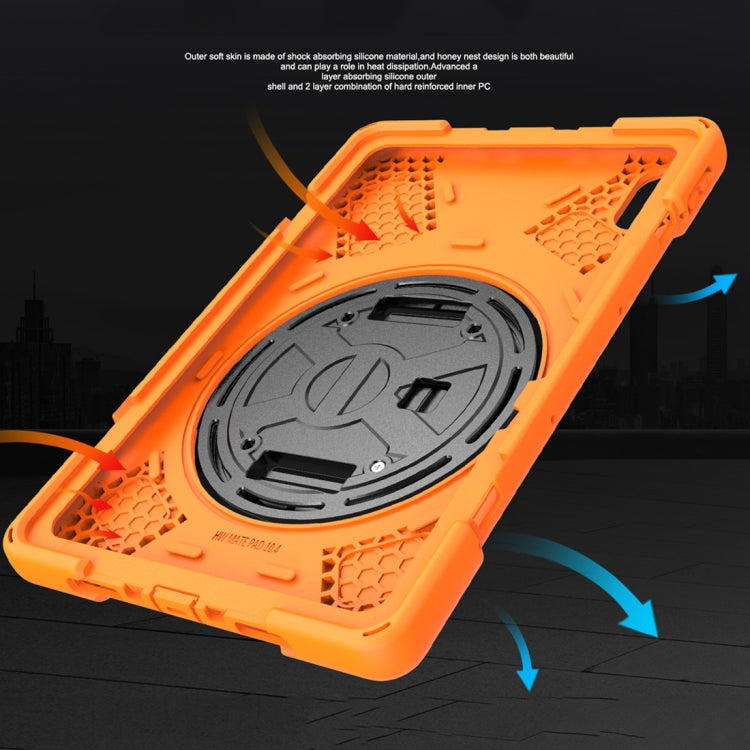 For Huawei Matepad 10.4 inch Shockproof Colorful Silicone + PC Protective Case with Holder & Shoulder Strap & Hand Strap & Pen Slot