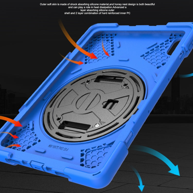 For Huawei Matepad 10.4 inch Shockproof Colorful Silicone + PC Protective Case with Holder & Shoulder Strap & Hand Strap & Pen Slot